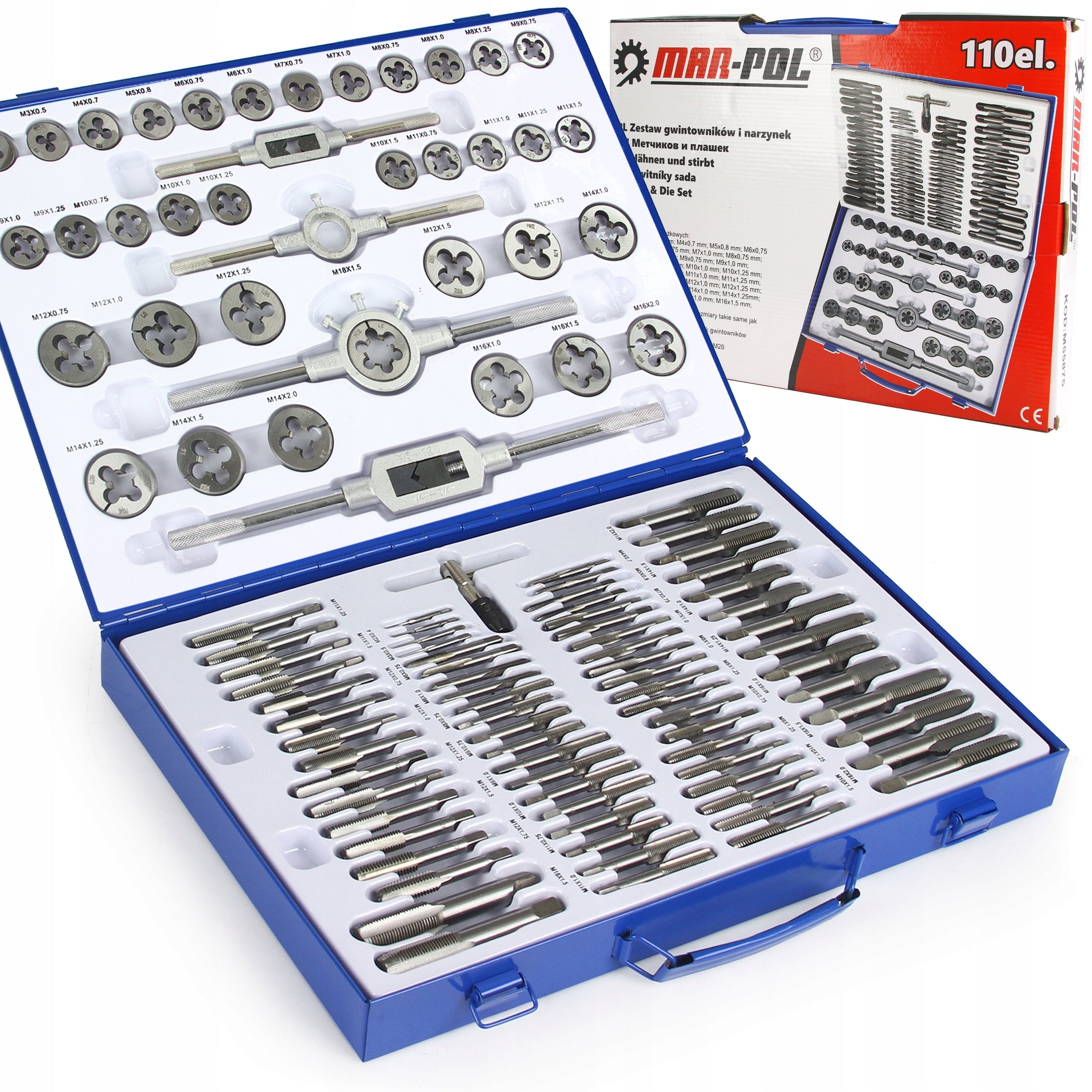 TAPS DIE HANDLES M2-M18 THREADING SET 110 EL. Manufacturer code 535219551