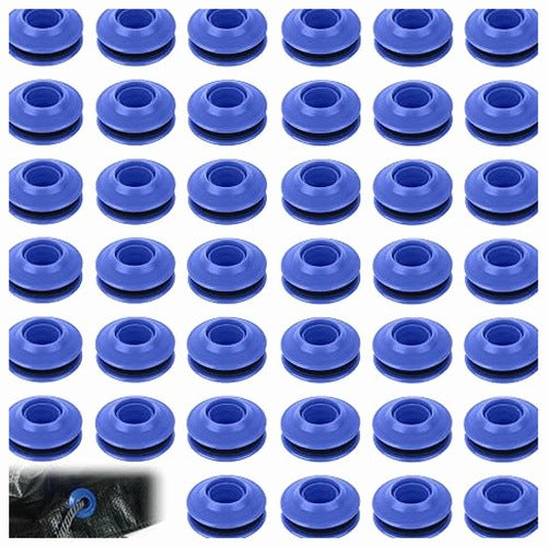 TARPAULIN EYELETS BLUE PLASTIC SET OF 30 PCS FOR HOME