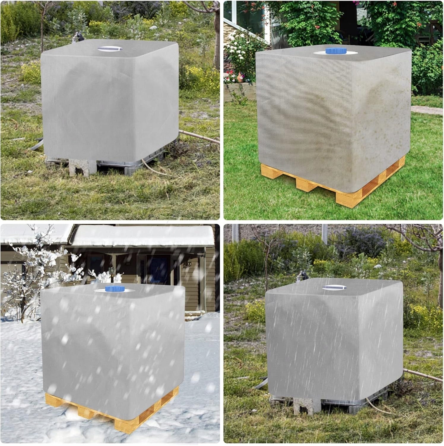TARPAULIN FOR RESERVOIR IBC MAUZER WATER RAINWATER COVER 1000L Length 100 cm