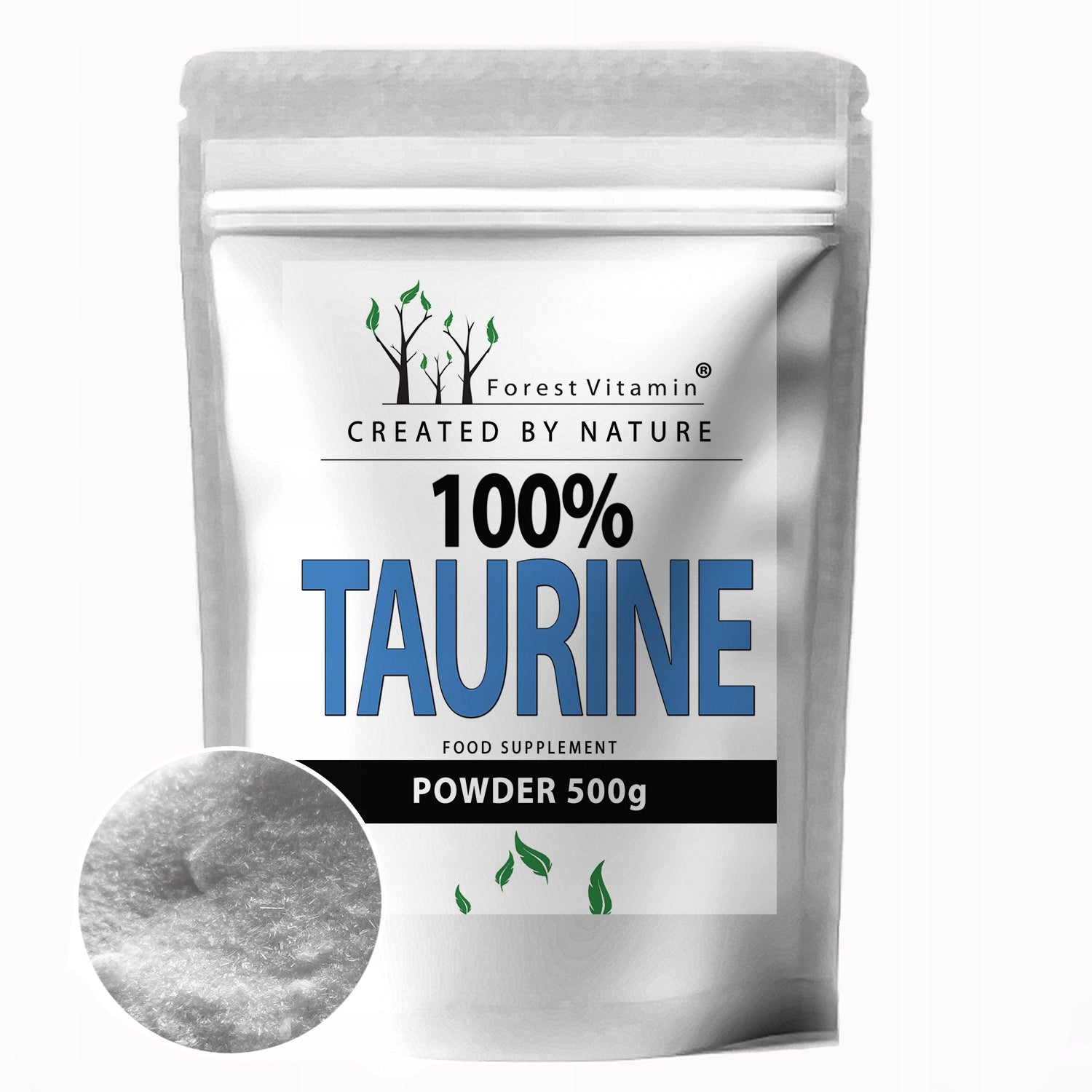 TAURINE 100% 500g TAURINE AMINO ACID REGENERATION BRAIN BLOOD PRESSURE HEART PURE