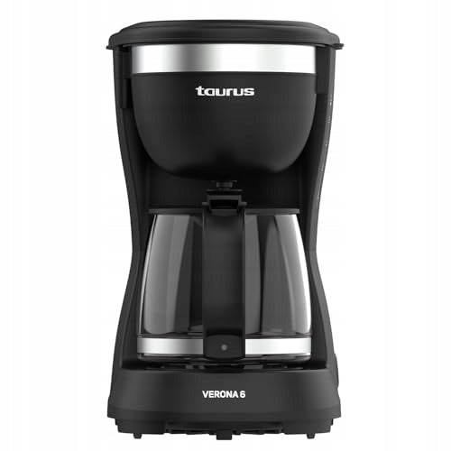 TAURUS Verona Coffee Maker 6 600W 600ml Intense Black Aroma Brand Taurus