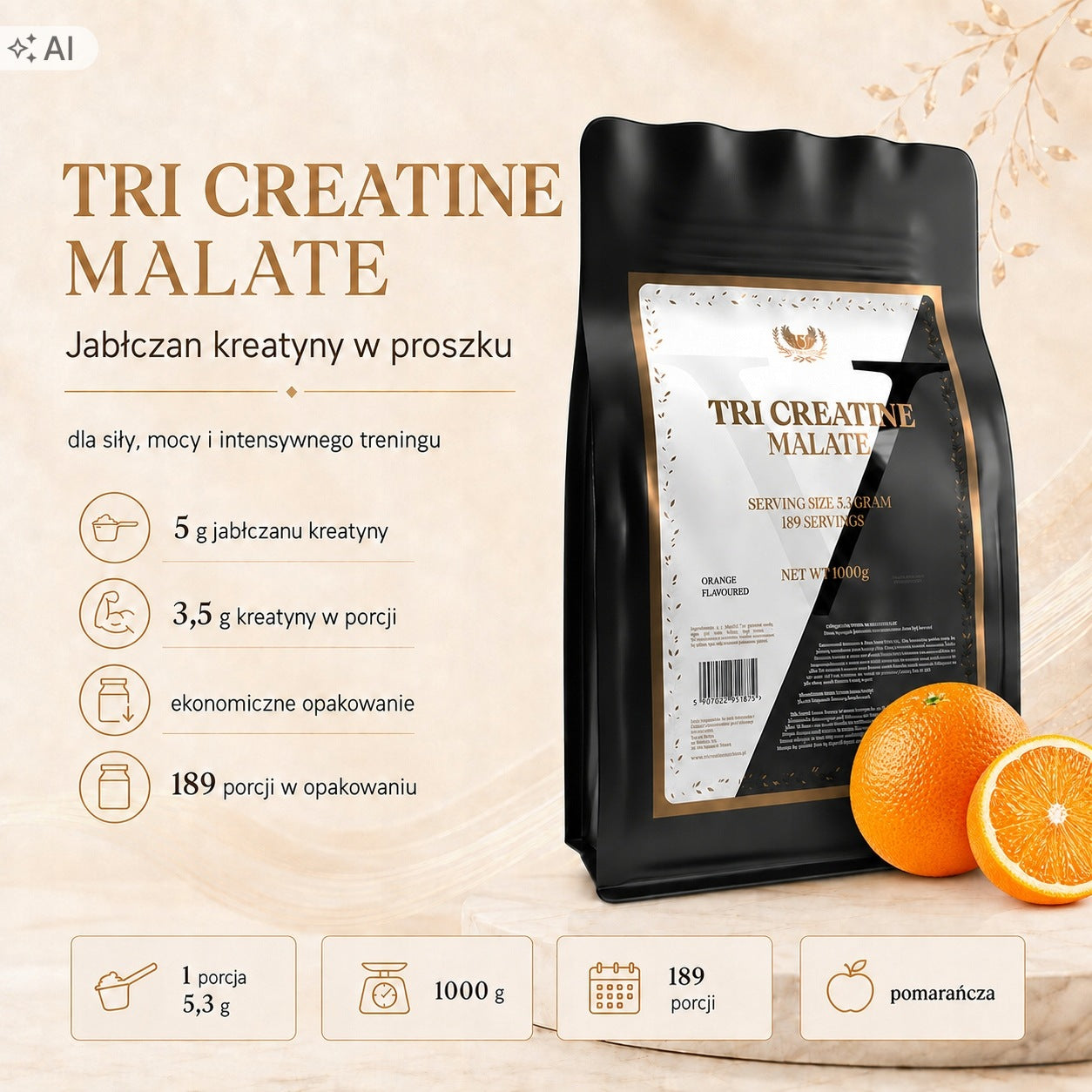 TCM 1000g Orange Victorious Expiration date at least six months from the date of purchase