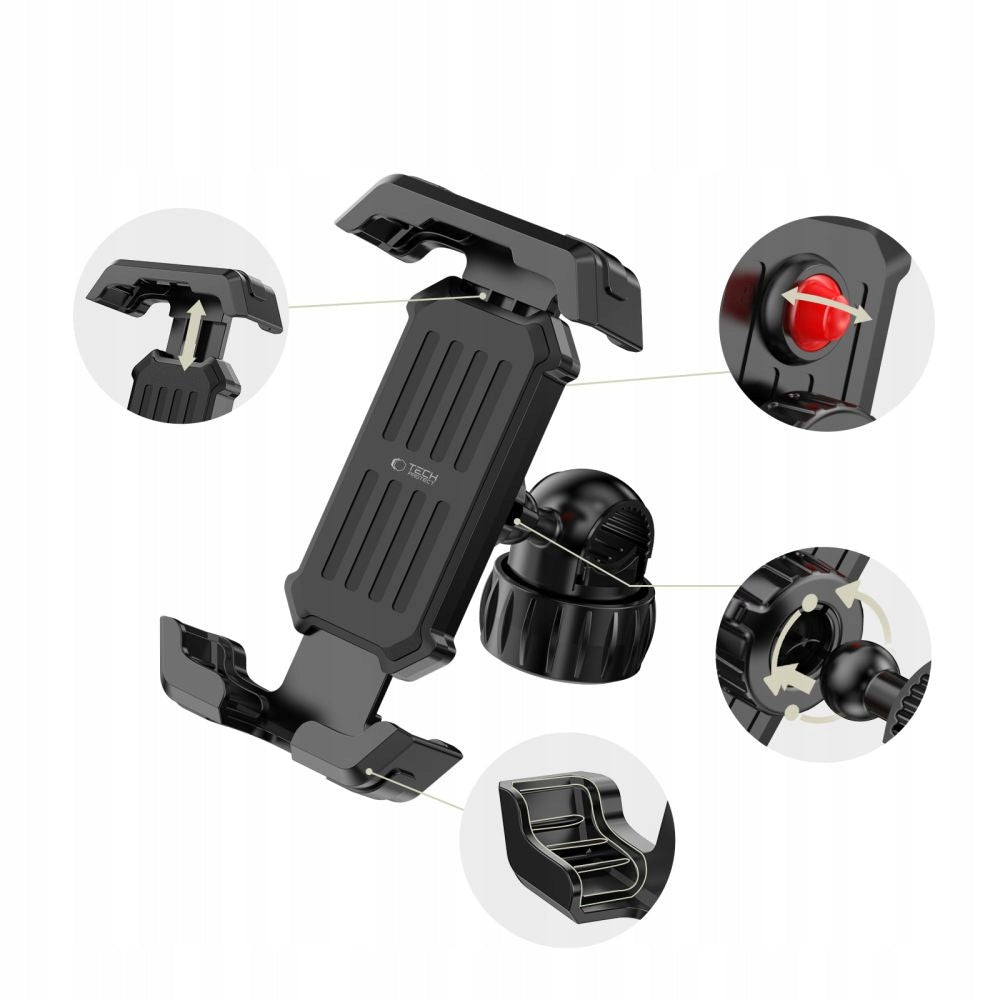 TECH-PROTECT V6 UNIVERSAL BIKE & MOTORCYCLE MOUNT BLACK Manufacturer code 5906302339907 na motor / skuter / hulajnogę