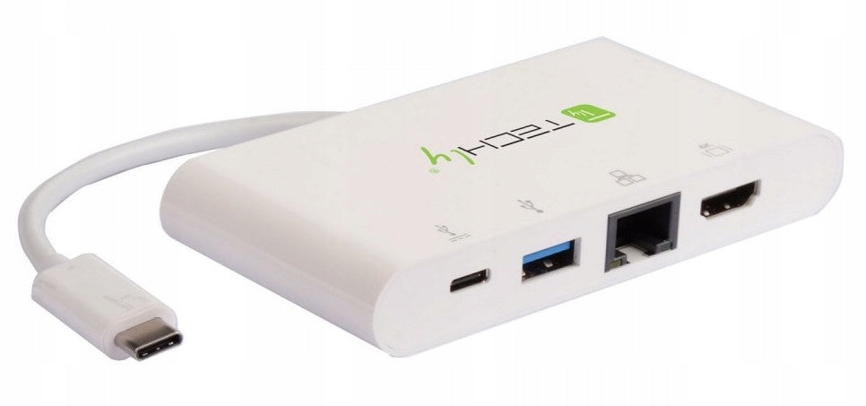 TECHLY USB-C ADAPTER 3.1 4K HDMI/GIGABIT RJ45USB-A