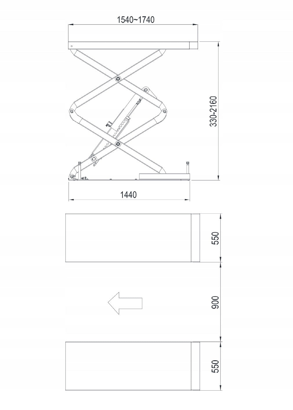 TECHWAR TQ0005 Floor scissor lift 3000kg Brand Techwar