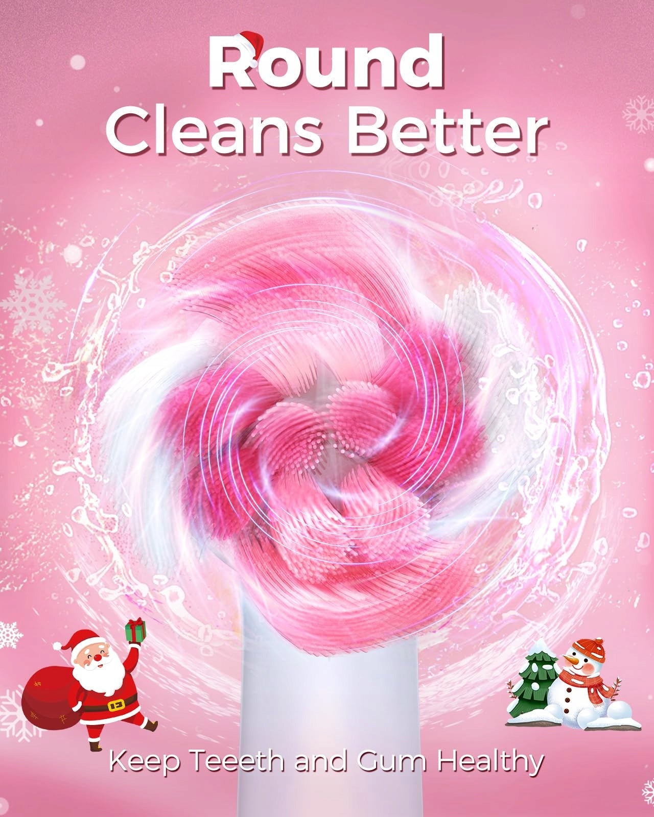 TEETHEORY Electric Toothbrush for Adults 8 Heads 4 Modes Pink Brand no brand