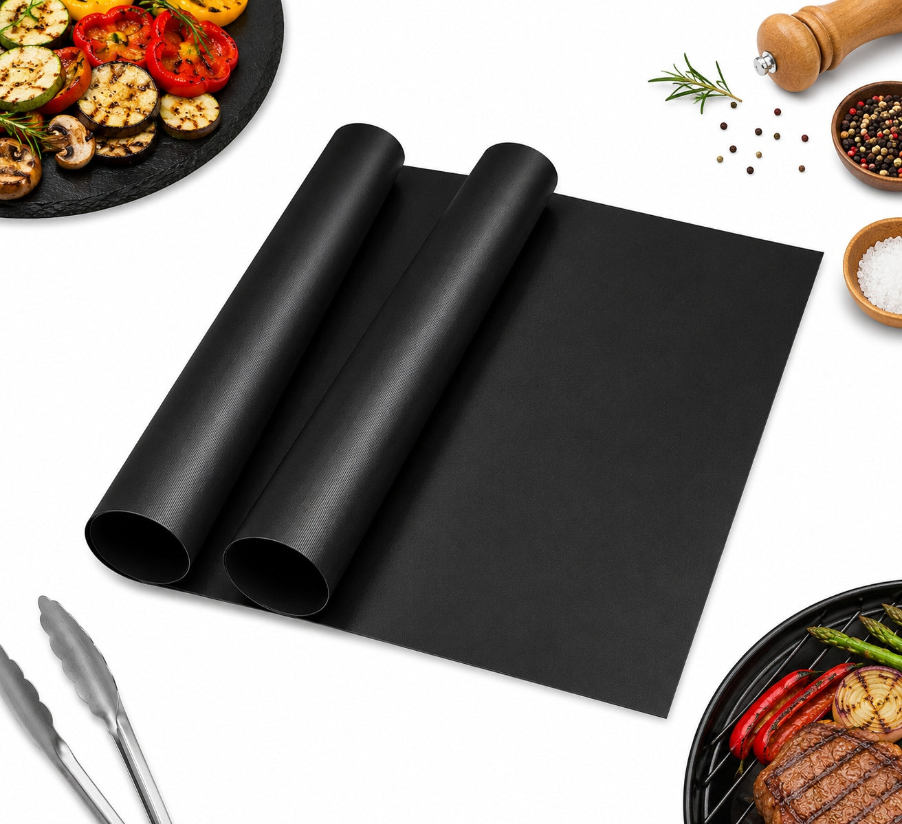 TEFLON MAT 2PCS FOR OVEN BBQ GRILL BAKING TRAY