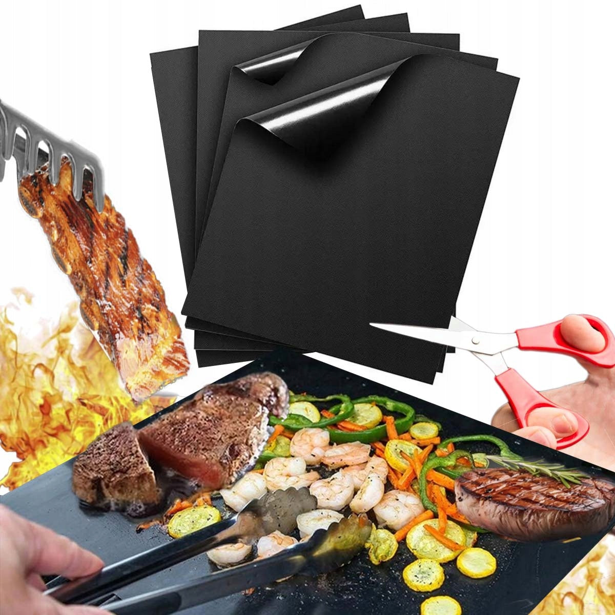 TEFLON MAT BiL2 40x33 cm 5 pcs Reusable for oven grill Manufacturer code BIL431