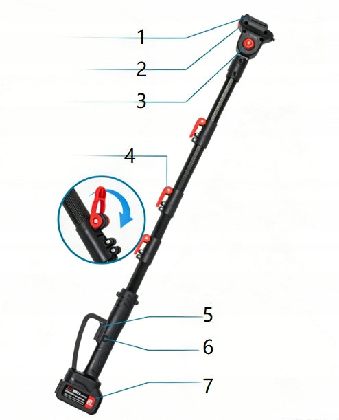 TELESCOPIC CHAINSAW + PRUNER 2X BATTERY POLE SAW FOR TRIMMING Brand no brand