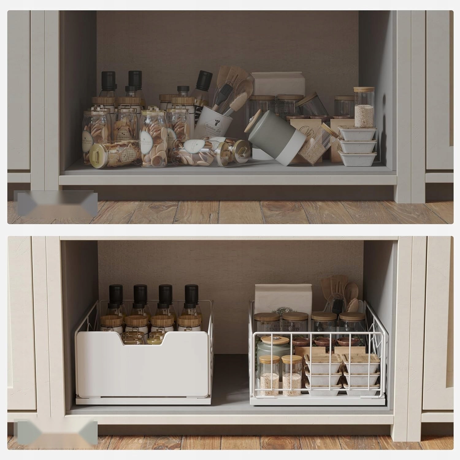 TELESCOPIC DRAWERS 40X30X175CM RETRACTABLE STEEL ORGANIZER WHITE 4 PIECES Reinforcement type no reinforcement
