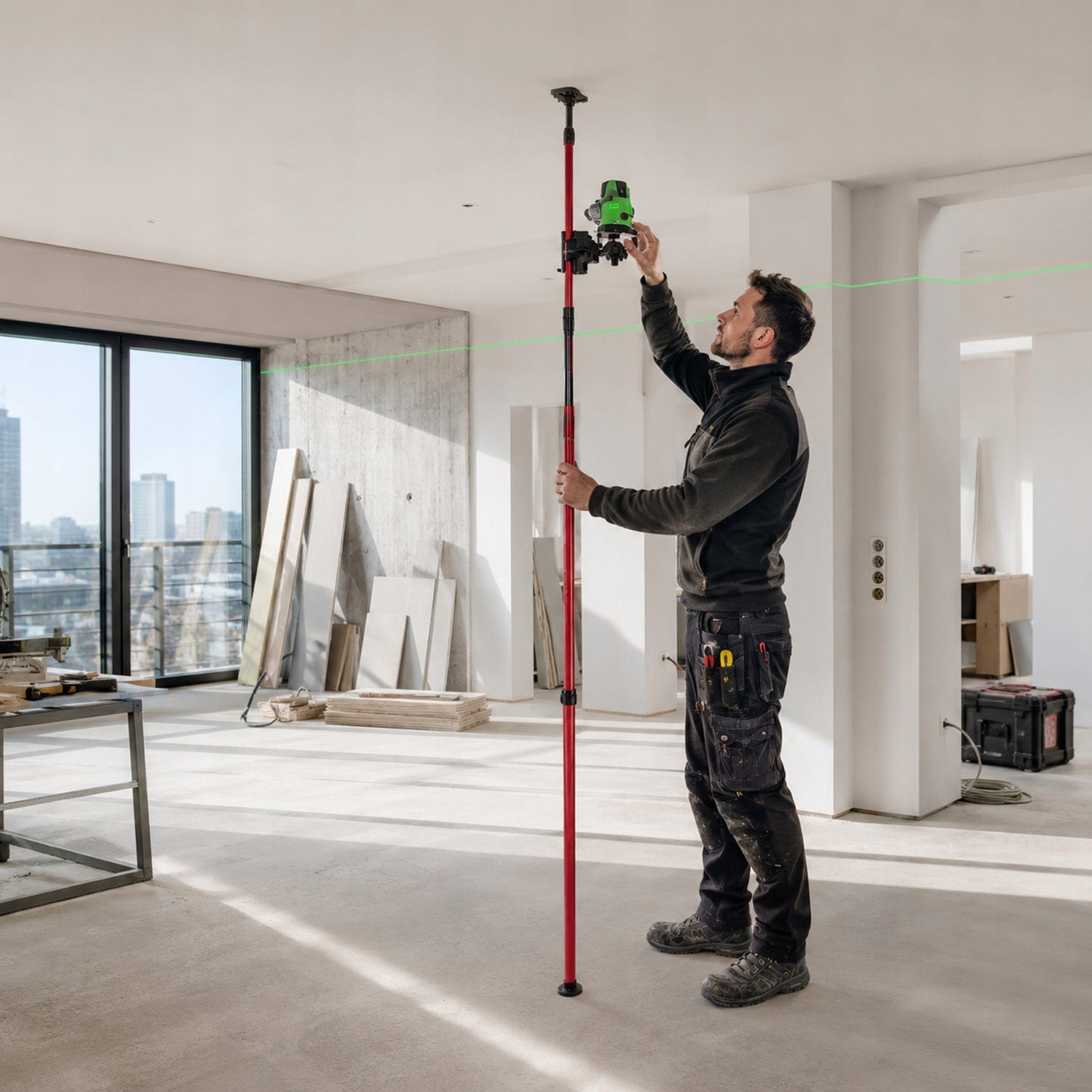 TELESCOPIC EXPANSION POLE FOR LEVEL LASER TRIPOD 300CM ADAPTER STRONG Product height 300 cm