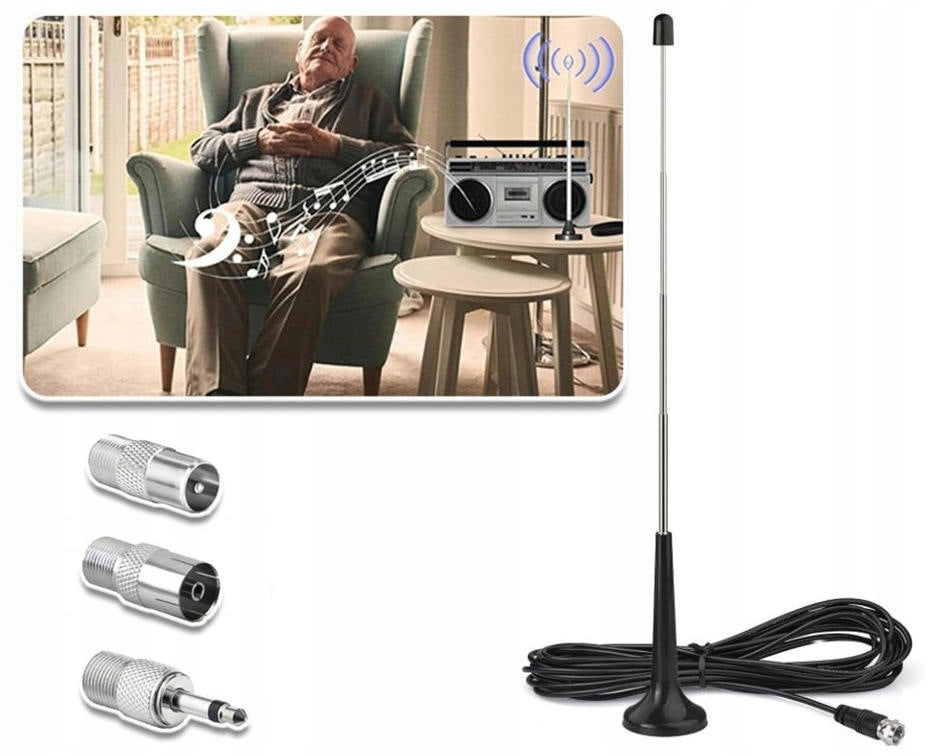 TELESCOPIC RADIO ANTENNA FM HOME THEATER RADIO TOWER +3 TIPS