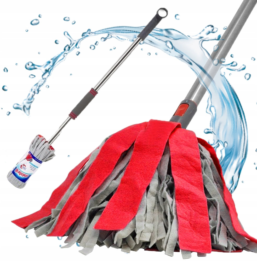 TELESCOPIC STRIP MOP FLOOR CLEANING STRIPS VISCOSE 180cm