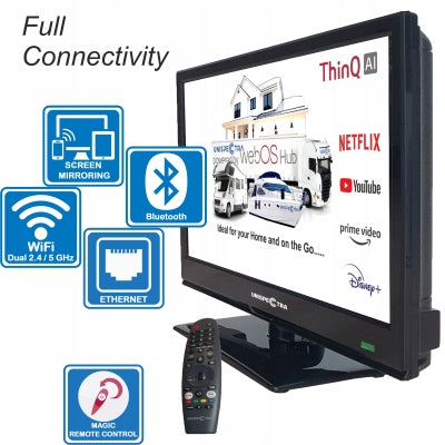 TELEWIZOR 16" Unispectra Smart(WebOS) TV 12v/240v S2/T2/C Magic Remote Brand no brand