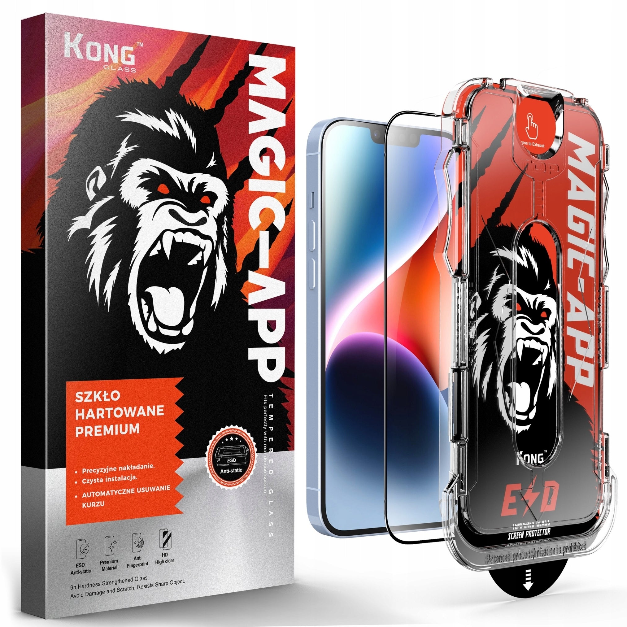 TEMPERED GLASS 9H KONG FAST WITH APPLICATOR FOR iPhone 13/13 Pro/14/16e
