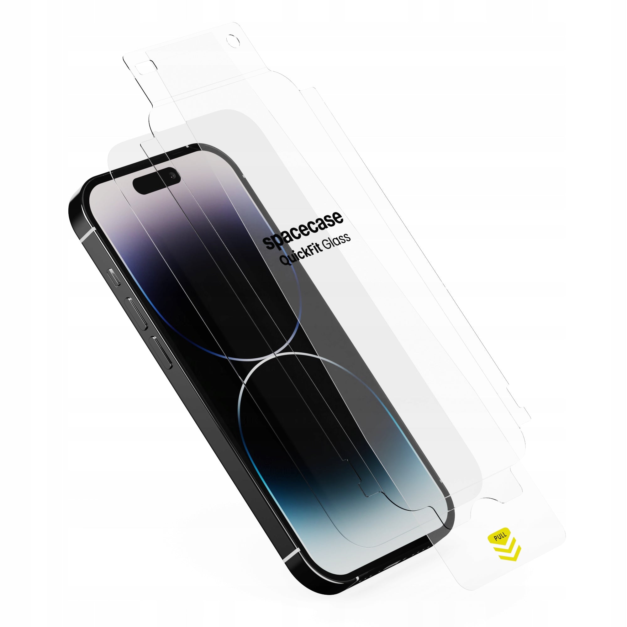 TEMPERED GLASS FOR IPHONE 14 PRO FAST WITH QUICKFIT APPLICATOR - 2 PIECES Packaging status original