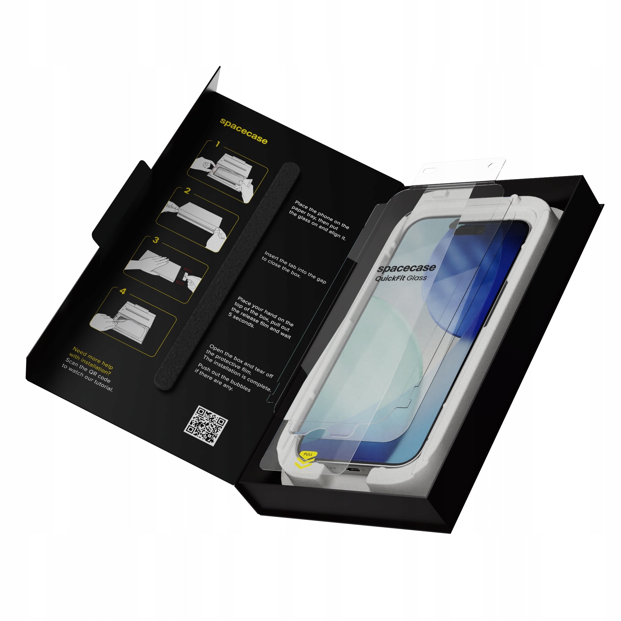 TEMPERED GLASS FOR IPHONE 16 PRO / 17 / 17 PRO WITH APPLICATOR - 2 PIECES Packaging status original