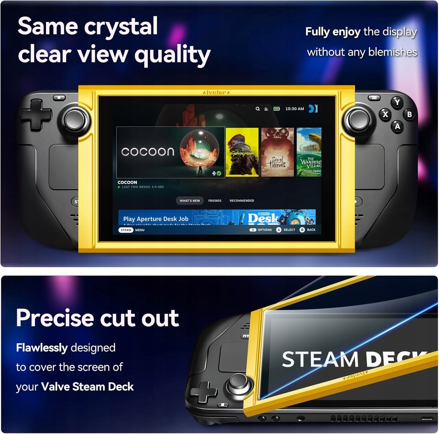 TEMPERED GLASS FOR STEAM DECK 9H SCREEN WITHOUT AIR BUBBLES Model Steam Deck / Steam Deck OLED