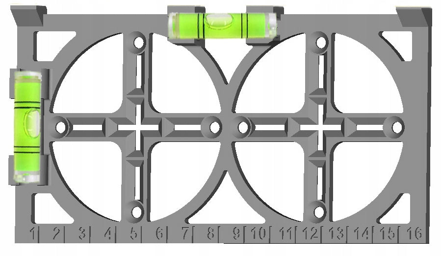 TEMPLATE FOR DIMENSIONING HOLES OF ELECTRIC CANS SET OF 3PCS Packaging status original