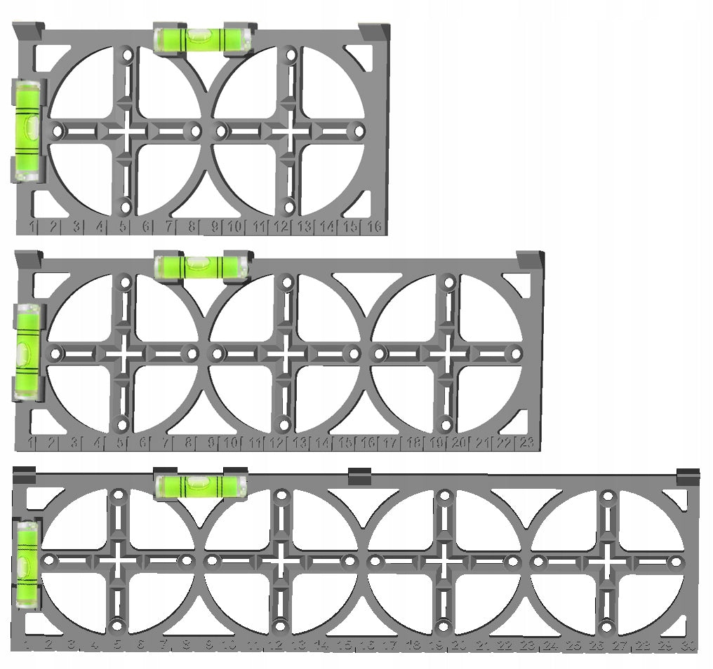 TEMPLATE FOR DIMENSIONING HOLES OF ELECTRIC CANS SET OF 3PCS