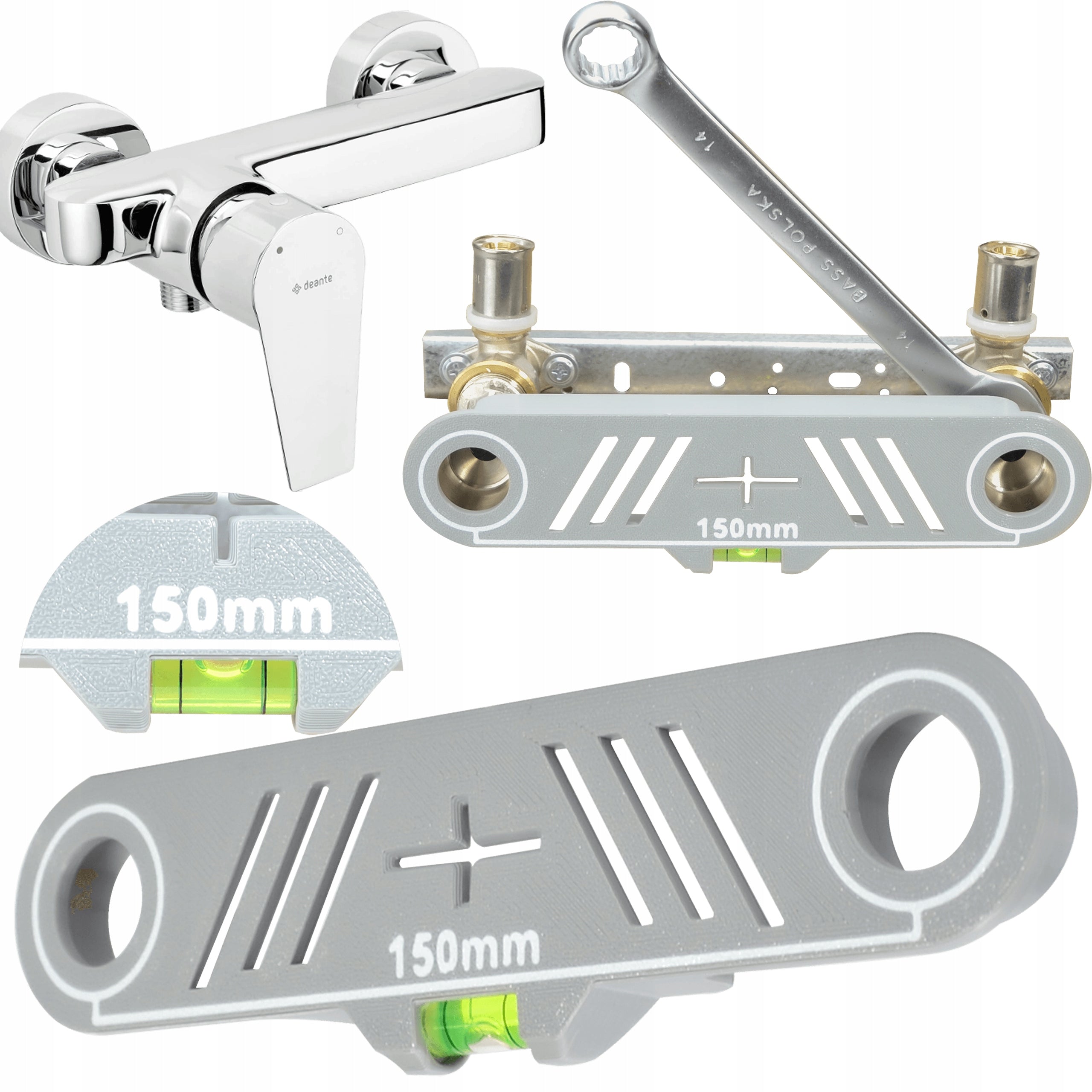 TEMPLATE FOR LEVELING CAMS 150MM BATTERY MOUNT WITH LIBELLA