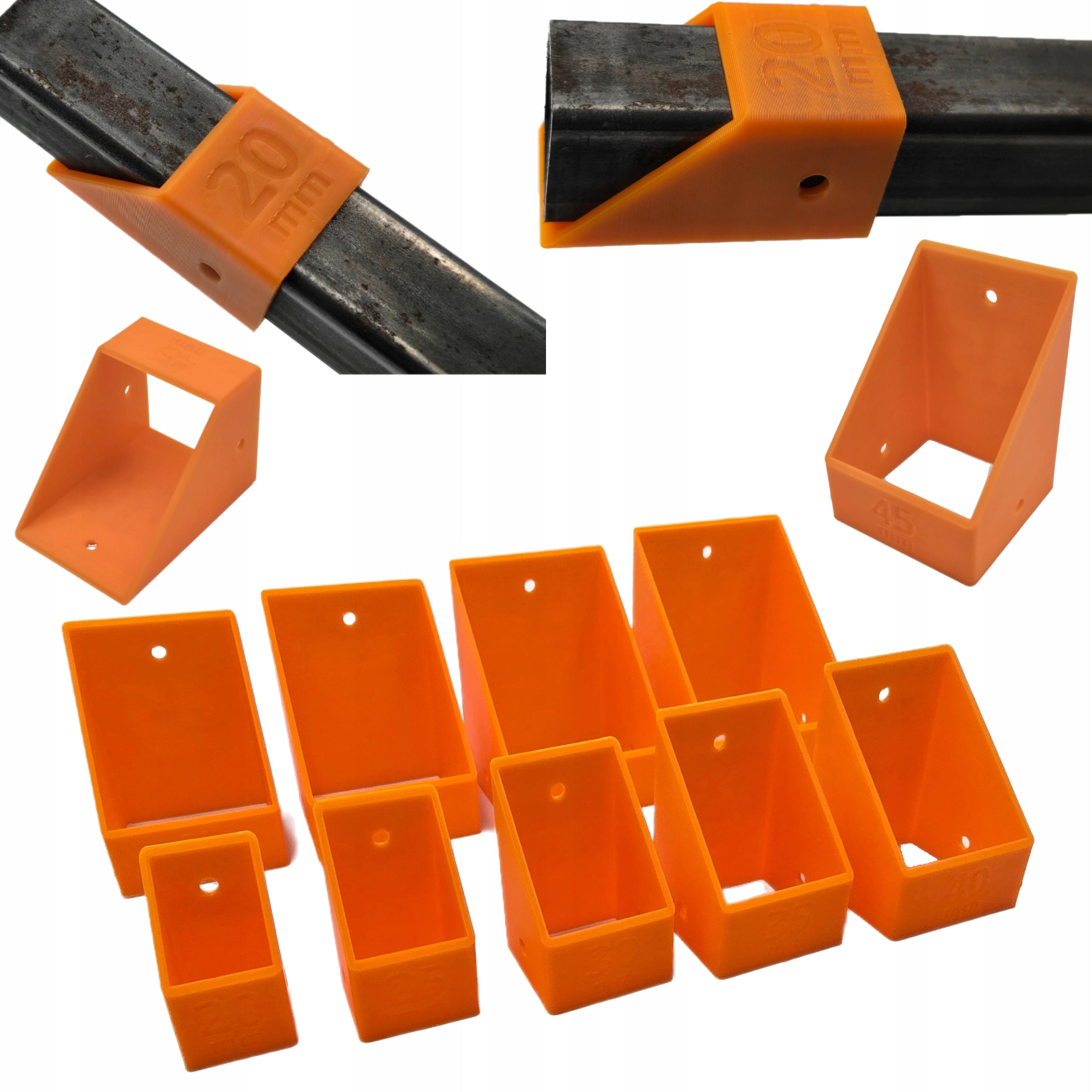 TEMPLATE FOR PROFILES 20-60mm FOR CUTTING AT AN ANGLE OF 45° and 90° 9in1 HOLES
