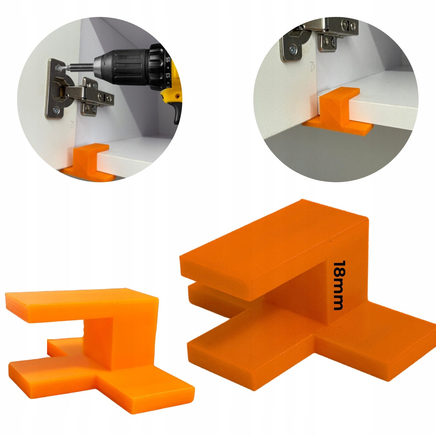 TEMPLATE HOLDER FOR MOUNTING FURNITURE FRONTS ON AN EQUAL MEASURE 18MM PRECISION Material synthetic material