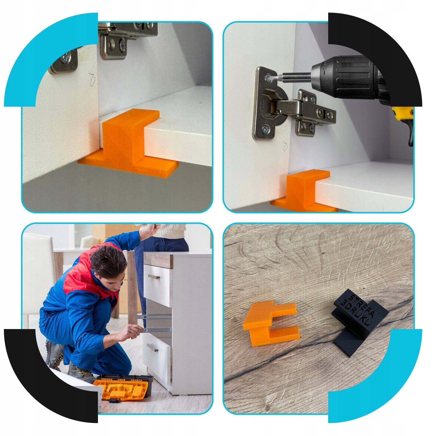 TEMPLATE HOLDER FOR MOUNTING FURNITURE FRONTS ON AN EQUAL MEASURE 18MM PRECISION Packaging status original