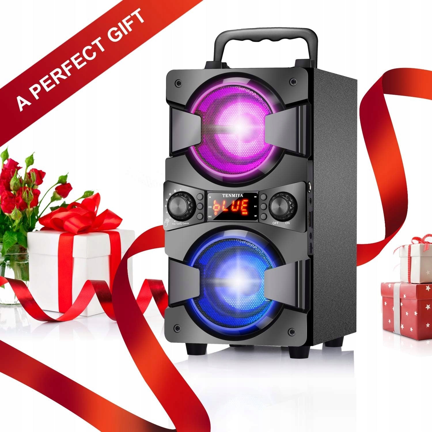 TENMIYA A20 – Bluetooth speaker with microphone, LED lights and FM radio 60W Manufacturer code 666