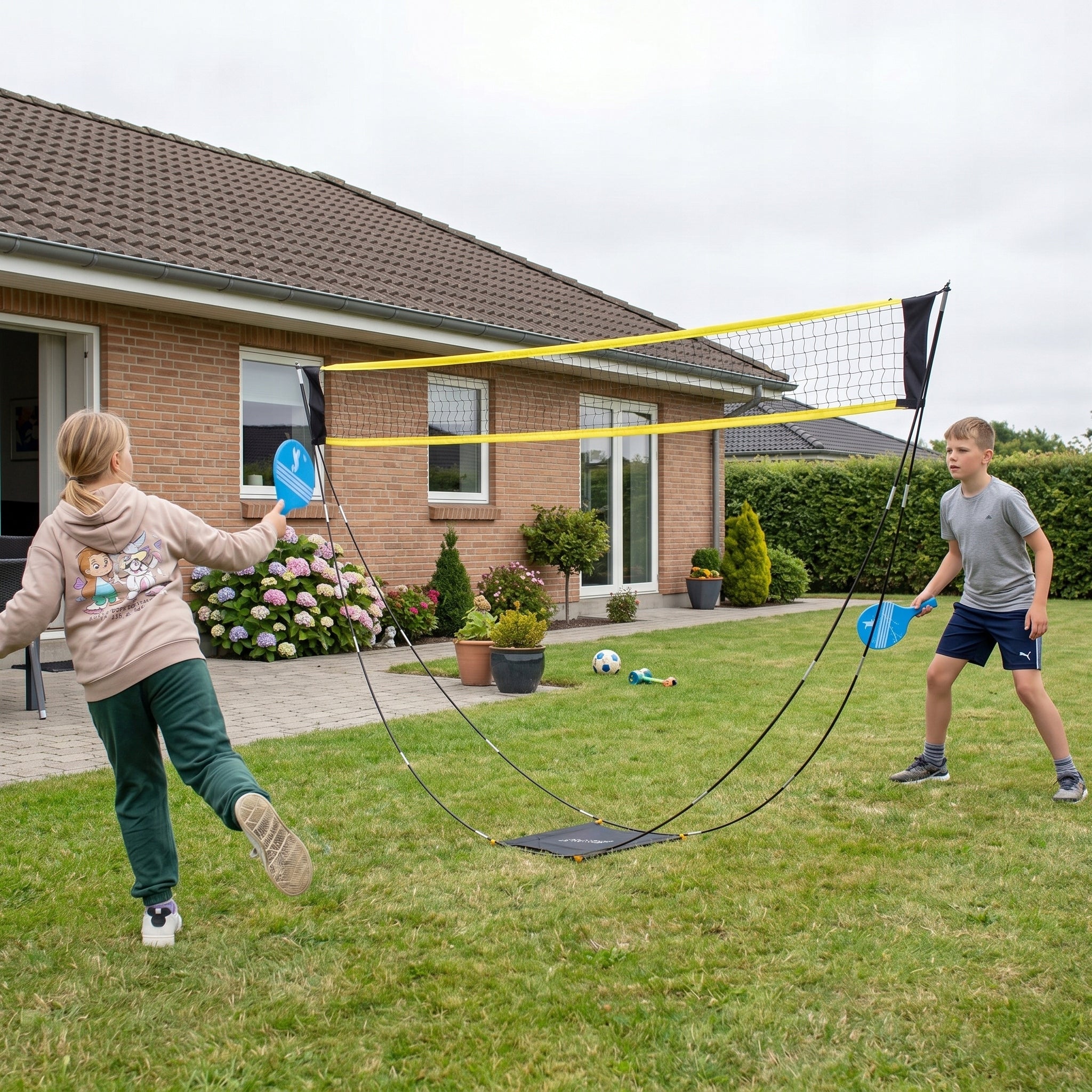 TENNIS VOLLEYBALL BADMINTON NET PORTABLE + COVER Model Siatka do gry w badmintona przenośna