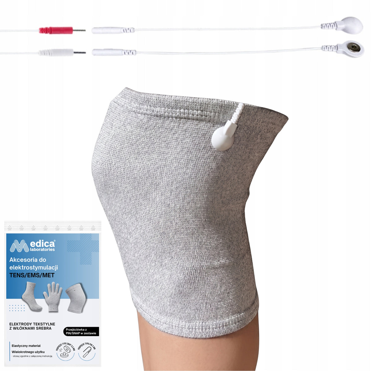 TENS EMS CONDUCTIVE KNEE BANDS FOR MASSAGER ELECTROSTIMULATOR