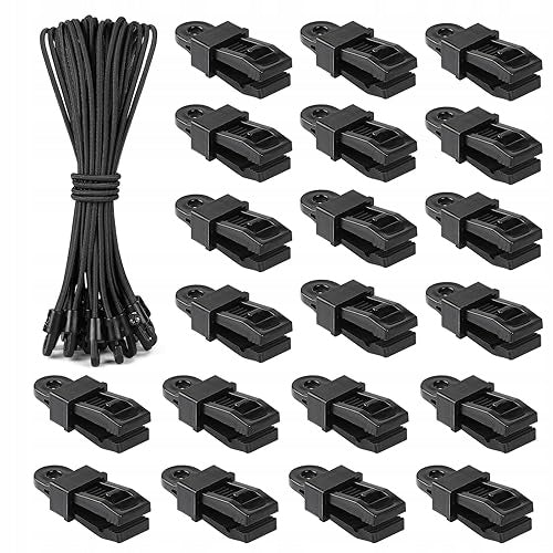 TENSION BANDS WITH HOOKS CLIPS FOR TARPAULIN EXPANDERS 25 CM 20 PCS
