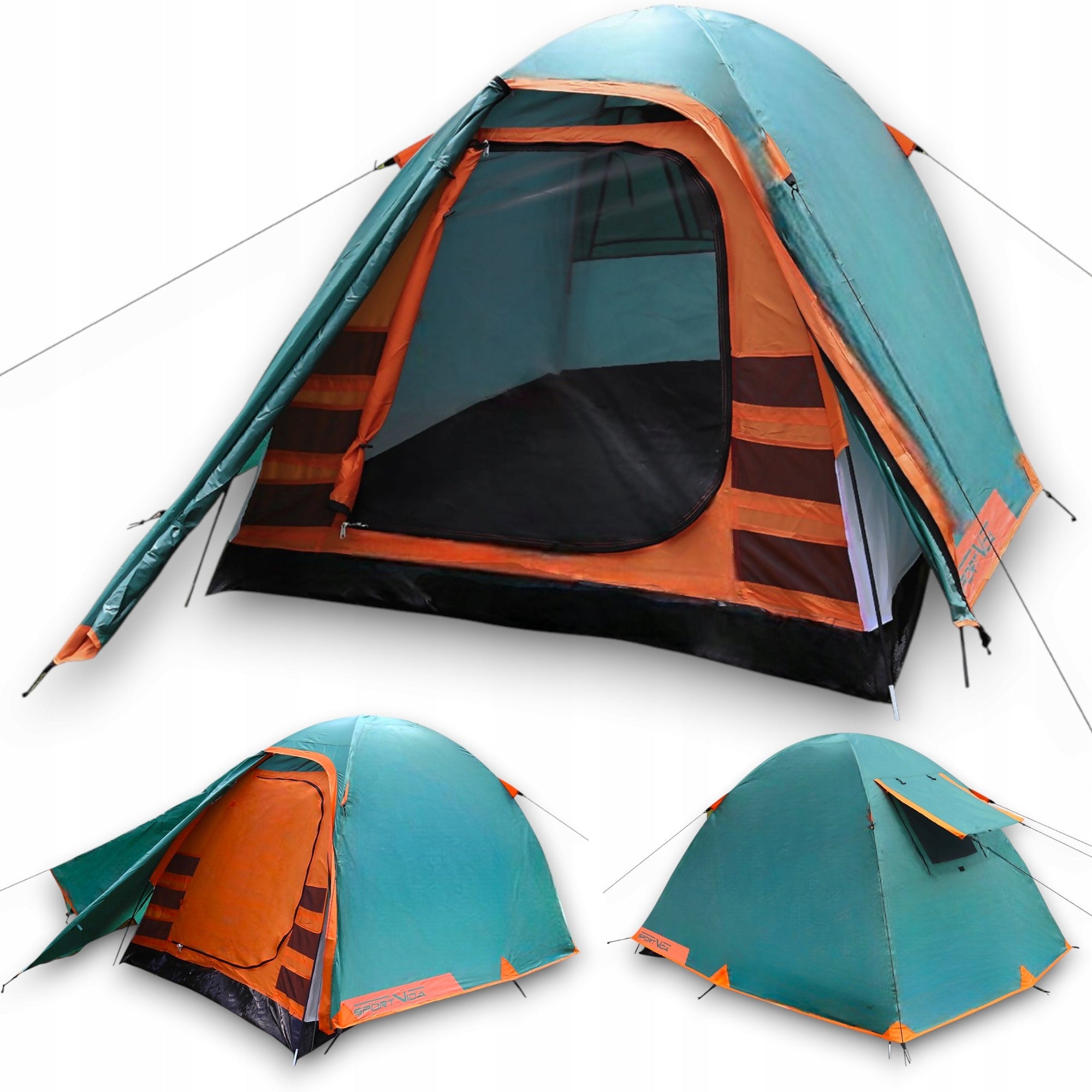 TENT 2 PERSON CAMPING WATERPROOF 4000mm TROPICAL MOSQUITO NETS SPORTVIDA EAN (GTIN) 5903133418887