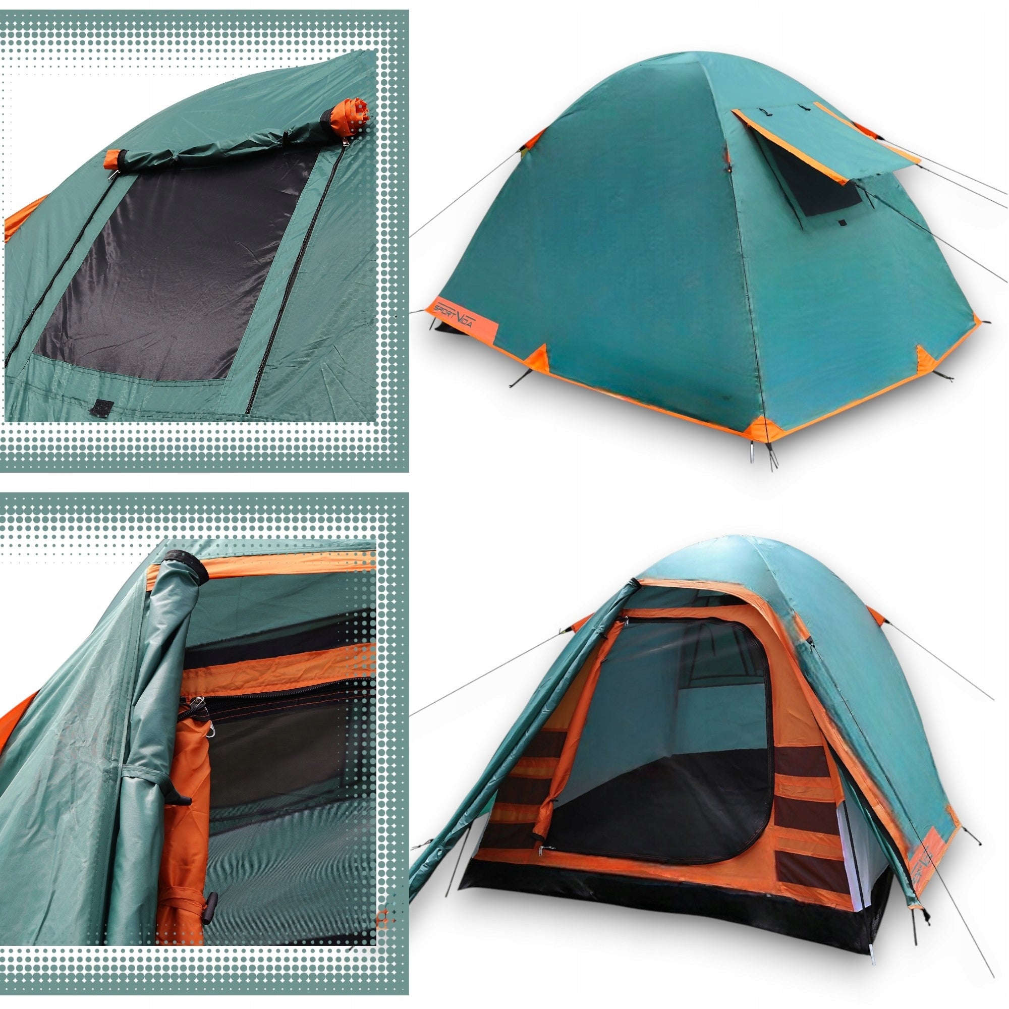 TENT 2 PERSON CAMPING WATERPROOF 4000mm TROPICAL MOSQUITO NETS SPORTVIDA Waterproofness 4000 mm