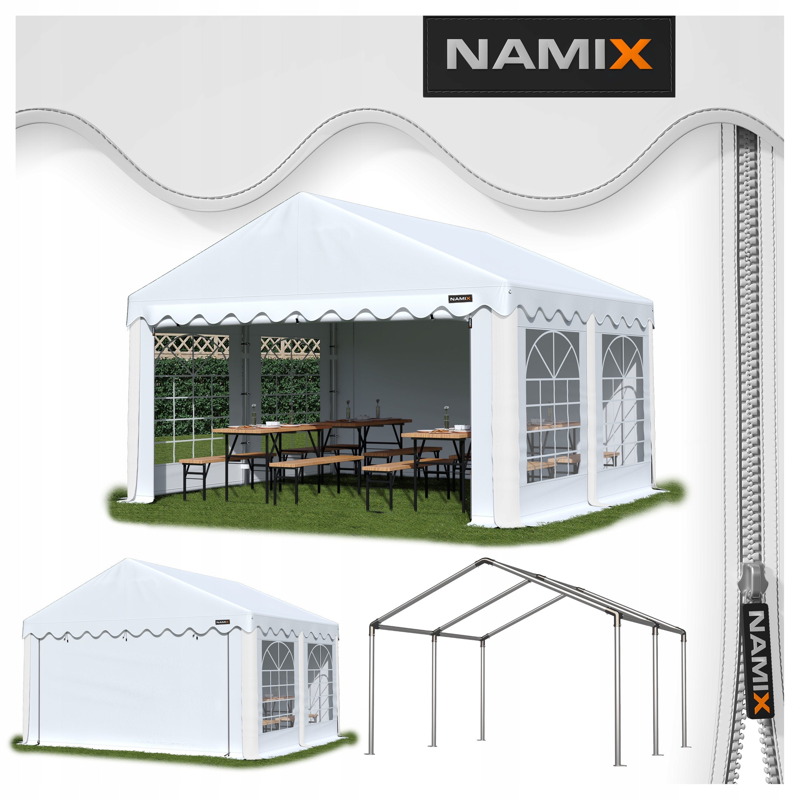 TENT BASIC 4x4 party garden VARIOUS COLORS + SIDE WALLS FREEBIE