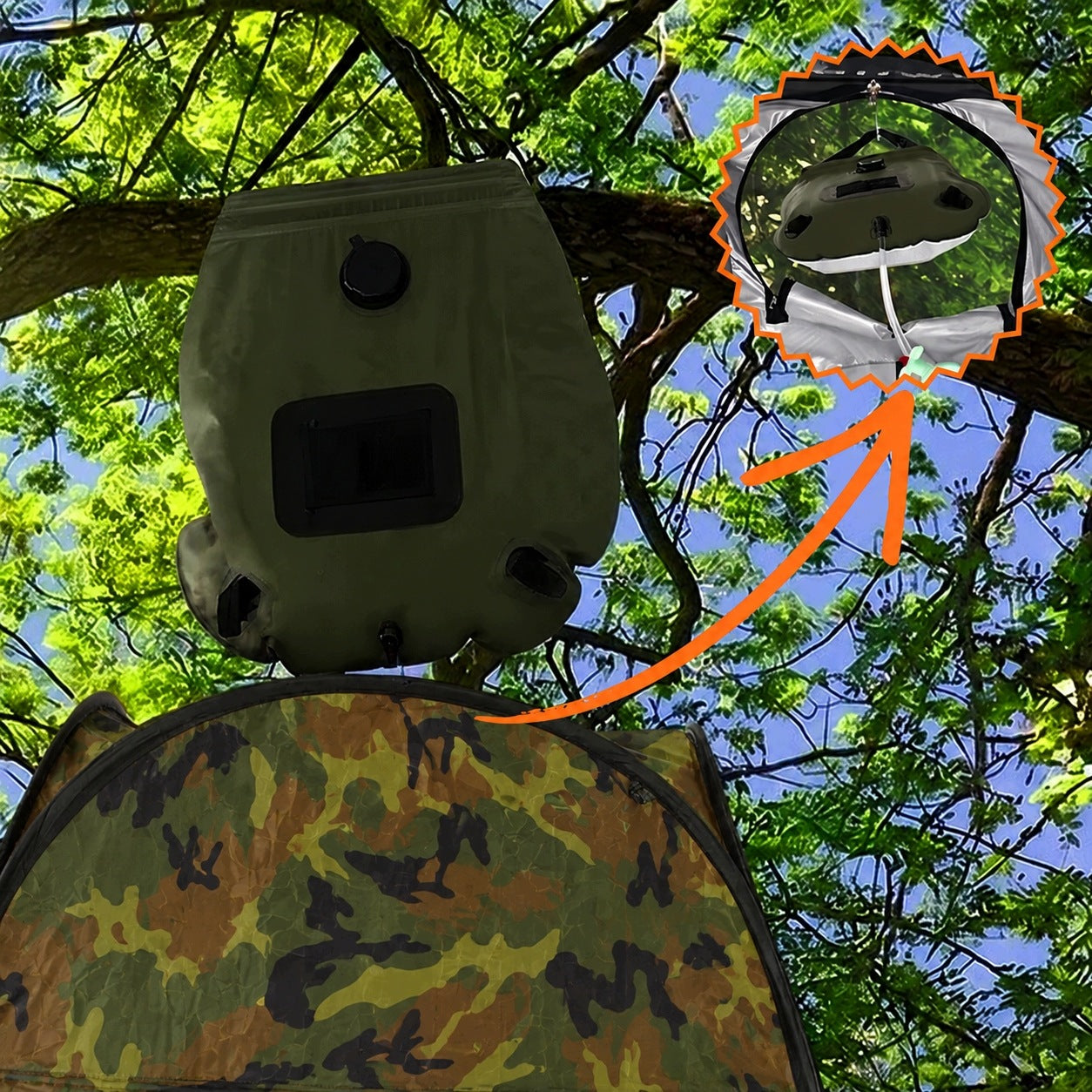 TENT CHANGING ROOM FOR SHOWER SELF-FOLDING TOURIST TOILET CAMO Packaging status original