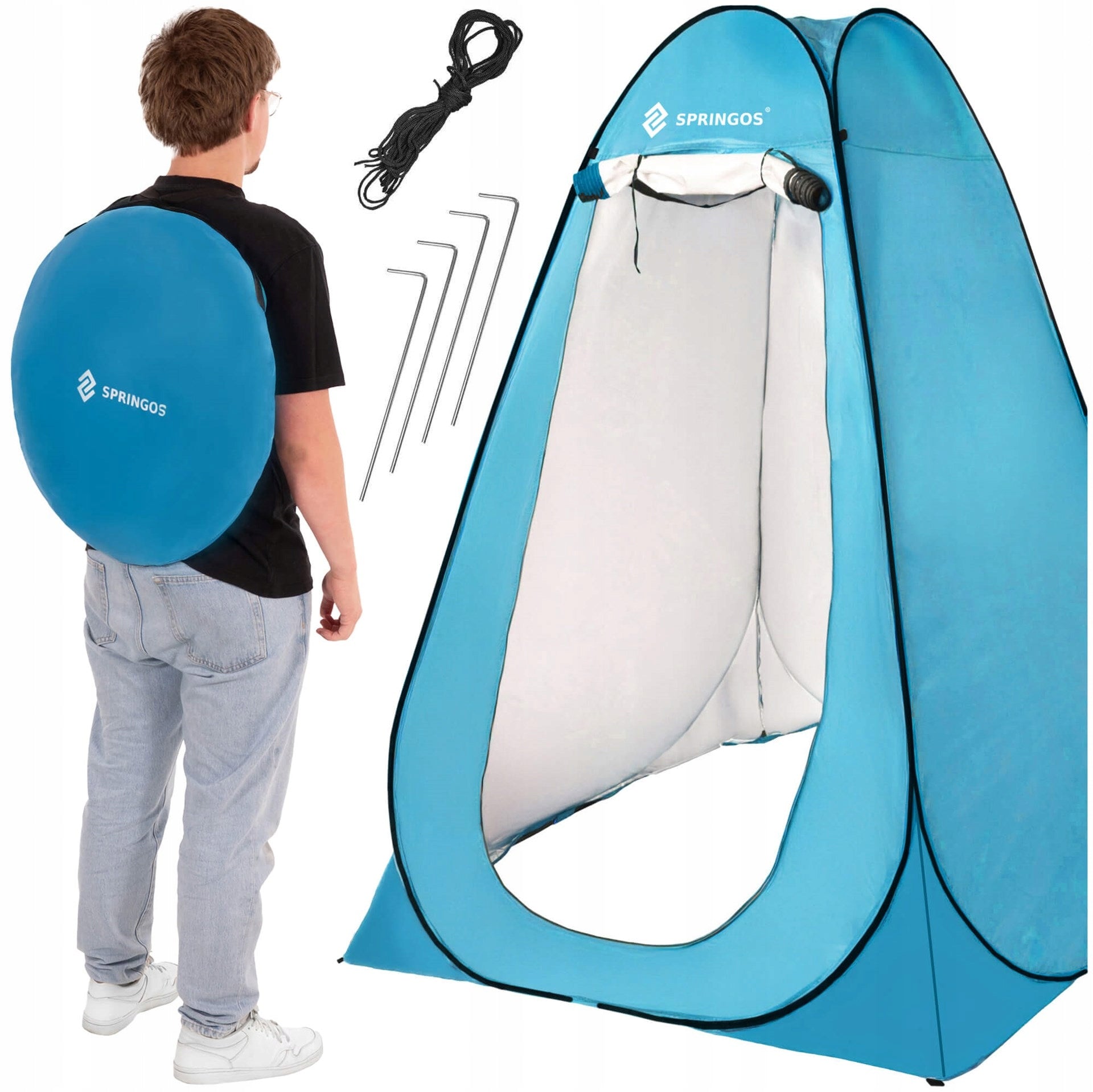 TENT CHANGING ROOM SHOWER BEACH TOILET SELF-FOLDING SCREEN LARGE Color blue
