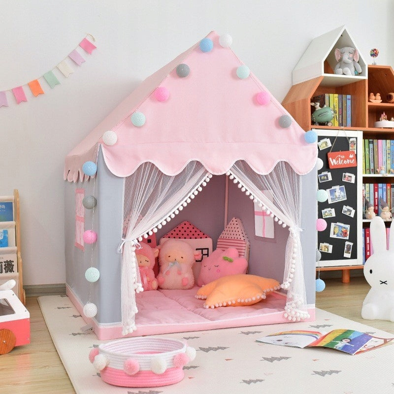 TENT CHILDREN'S COTTAGE CASTLE PALACE FOR HOME GARDEN ROOM + LED ROSE LIGHTS Manufacturer code NAMIOT DOMEK DLA DZIECI ZAMEK LAMPKI ZESTAW