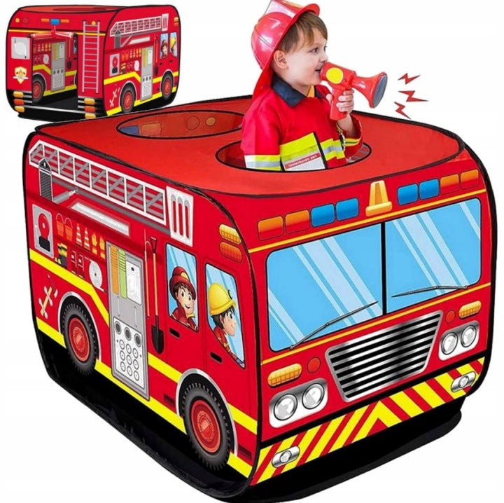 TENT FOR CHILDREN CAR FOR HOME GARDEN ROOM LARGE FIRE BRIGADE Color red