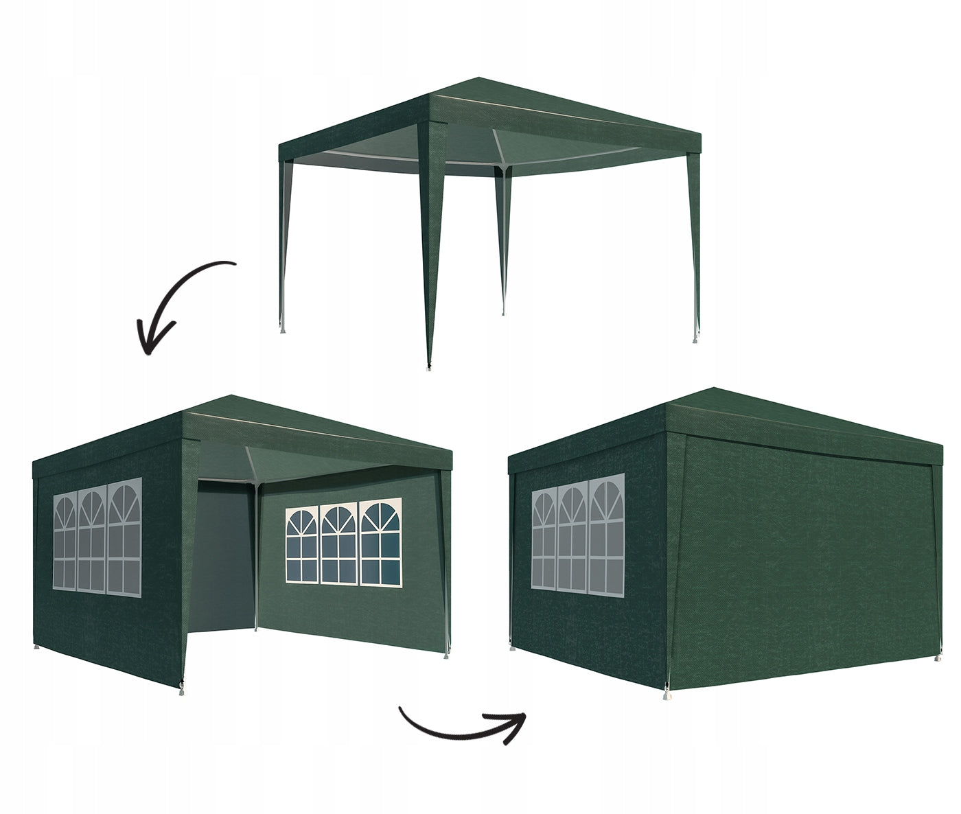 TENT GARDEN PAVILION Gazebo 3 x 3m + 4 SIDE WALLS For Terrace Garden Manufacturer code Pawilon altanka PA2