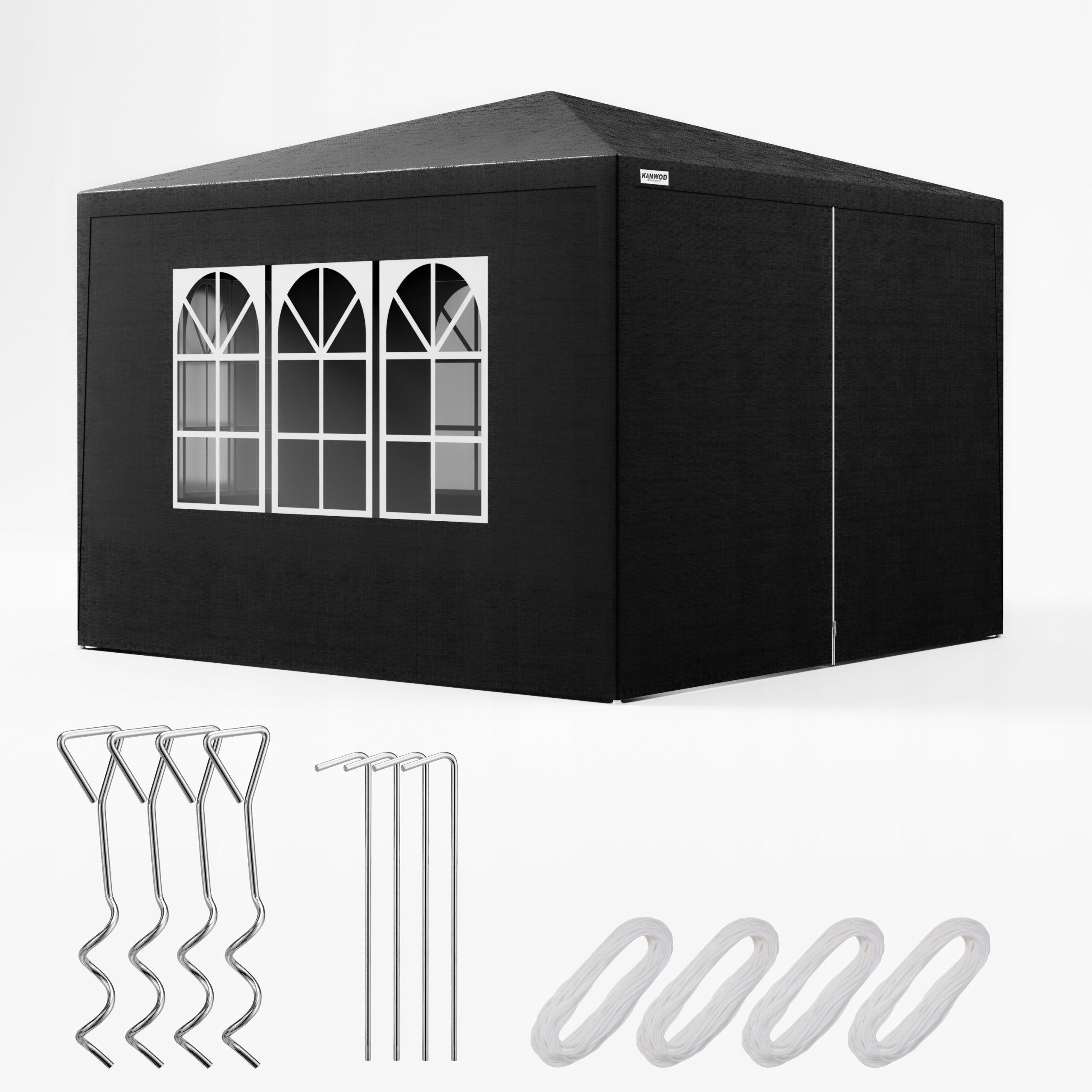 TENT GARDEN PAVILION STRONG COMMERCIAL GAZEBO 3x3 m + 4 SIDE WALLS WINDOWS Number of side walls 4 walls