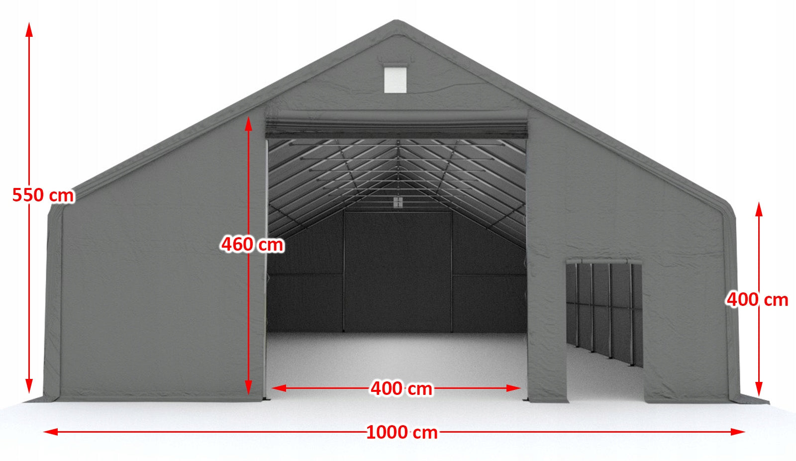 TENT HALL STORAGE TENT INDUSTRIAL HALL 10x20m 10m x 20m Manufacturer code namiot szary 10x20