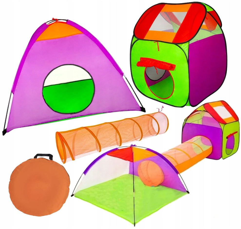 TENT SET 3IN1 COTTAGE TUNNEL FOR CHILDREN TO PLAY FOR GARDEN TIPI WIGWAM Character/Title none