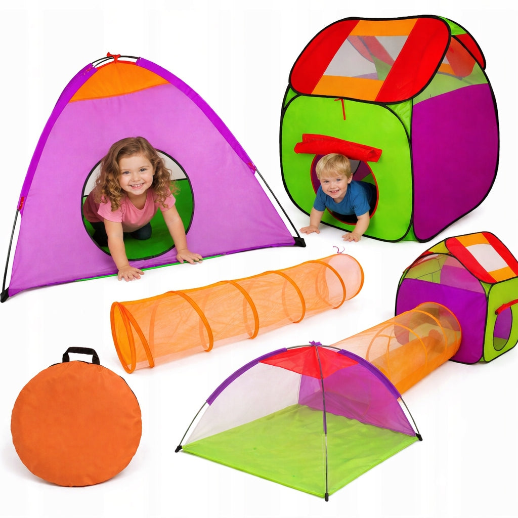 TENT SET 3IN1 COTTAGE TUNNEL FOR CHILDREN TO PLAY FOR GARDEN TIPI WIGWAM