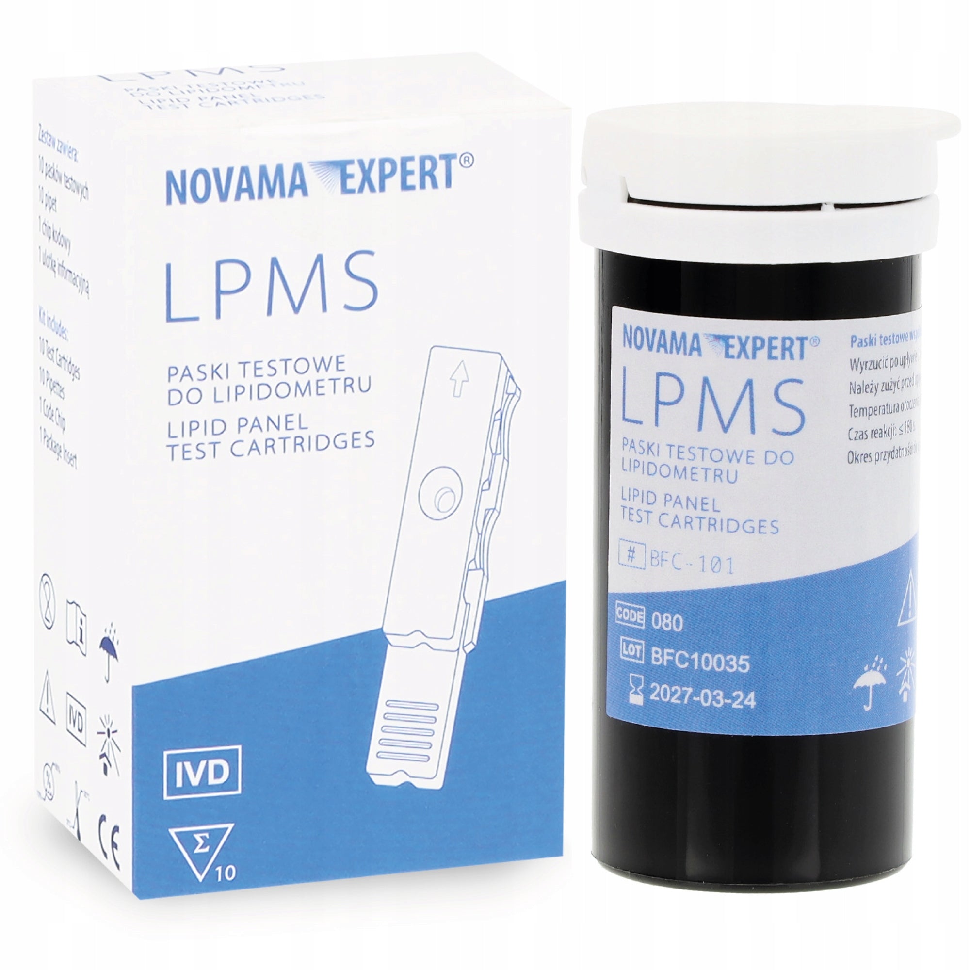 TEST STRIPS FOR LIPID PROFILE ANALYZER NOVAMA EXPERT LPMS x10 CHIP
