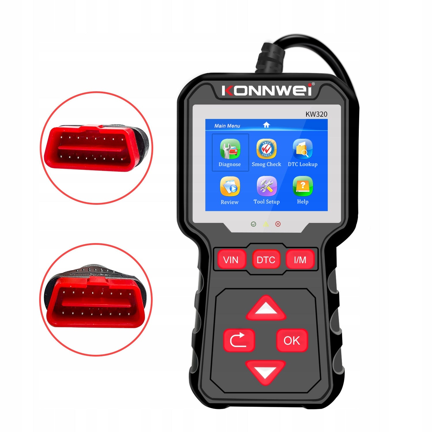 TESTER DIAGNOSTIC SCANNER OBD2 KONNWEI KW320 CE MENU IN ENGLISH Manufacturer code 256533