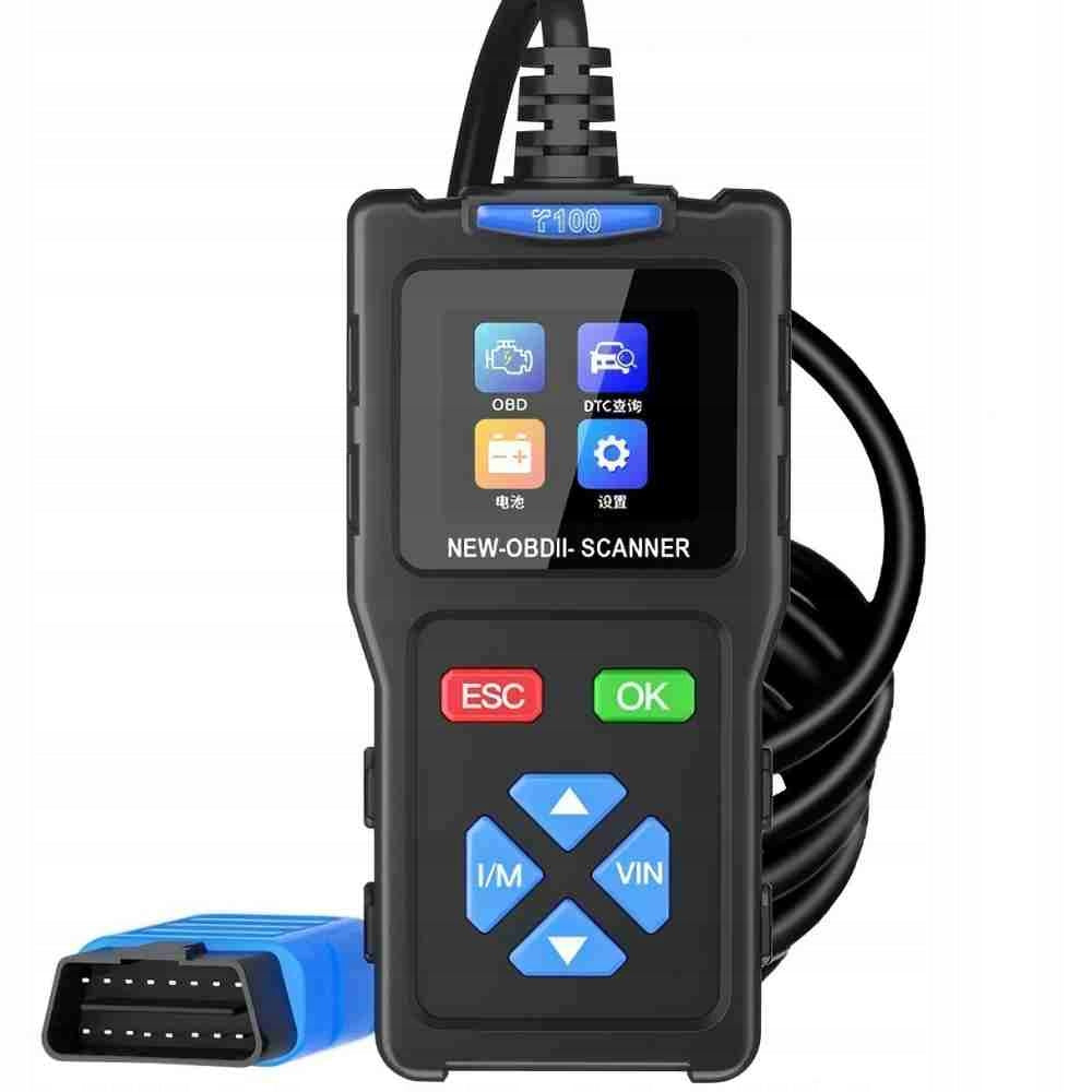 TESTER DIAGNOSTYCZNY INTERFEJS OBD-2 Wielofunkcyjny Skaner Samochodowy T100
