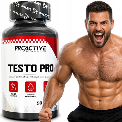 TESTOSTERONE BOOSTER vitamins minerals LIBIDO Proactive Testo PRO 90 kaps.