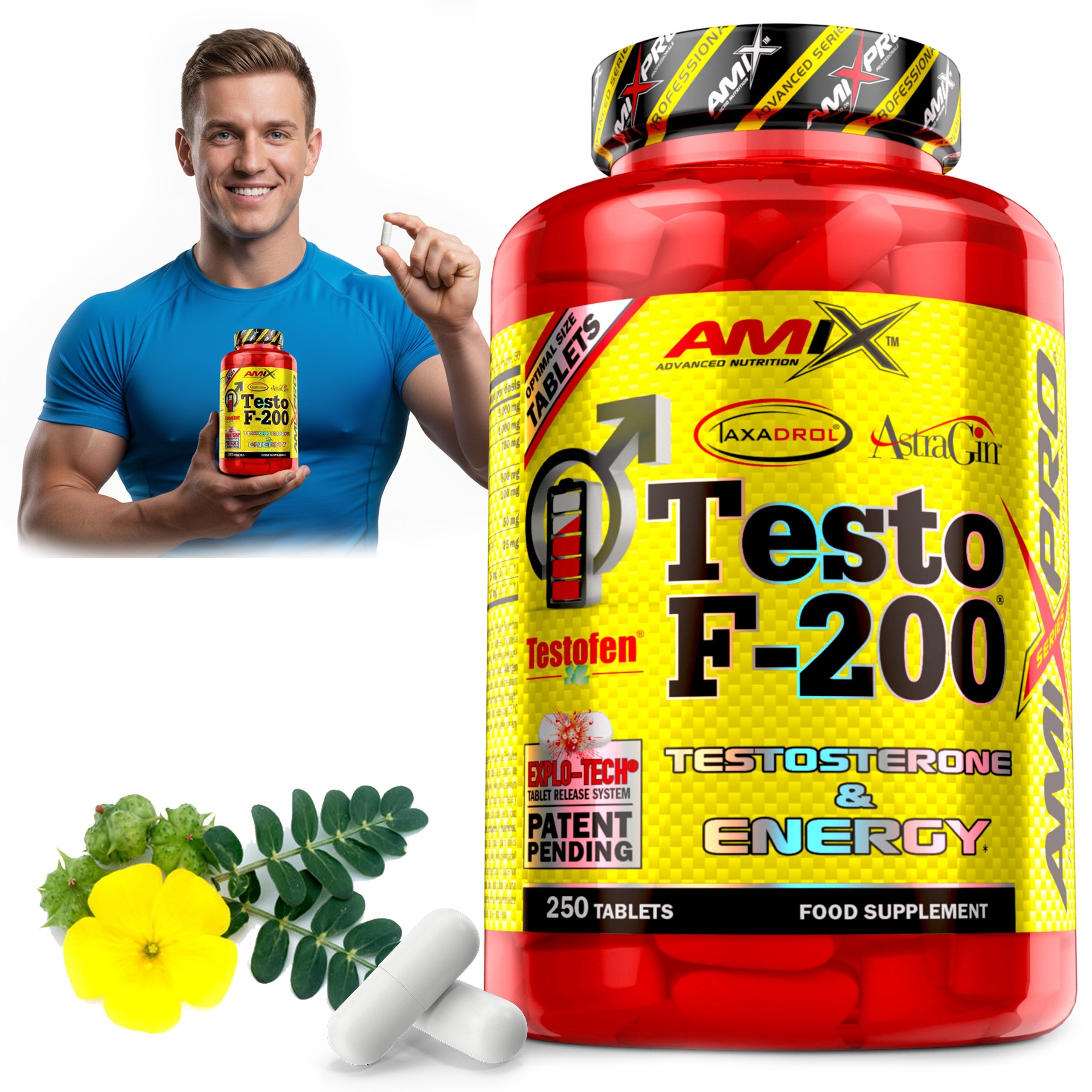 TESTOSTERONE CAPSULES Strong Booster libido- USA Amix Nutrition Testo F-200