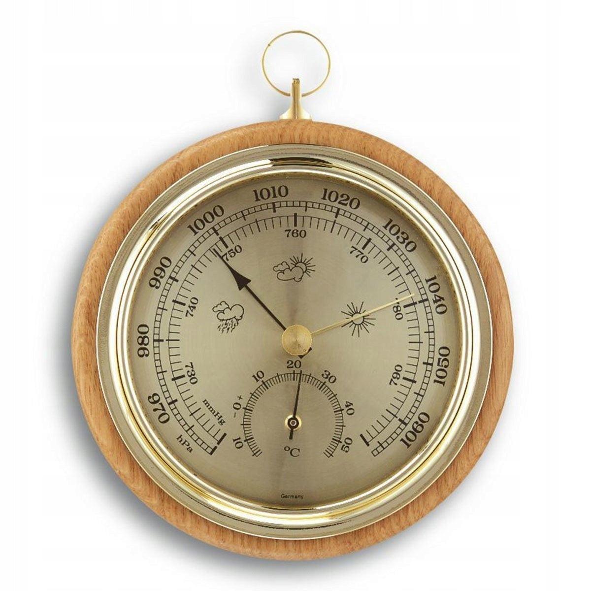Thermobarometer aus Massivholz TFA 45.1000.05
